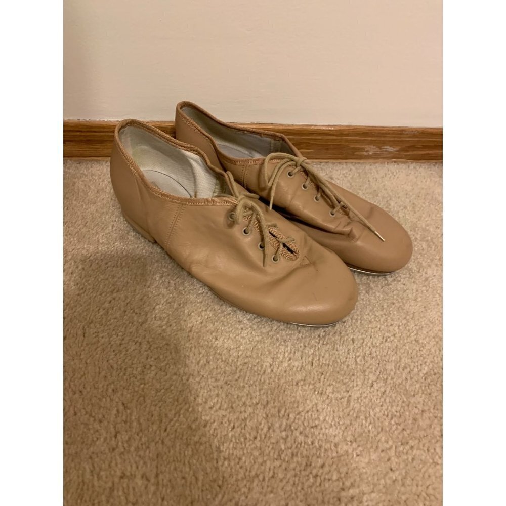 Main Street Dancewear Beige Adult Jazz Tap Shoes 10
